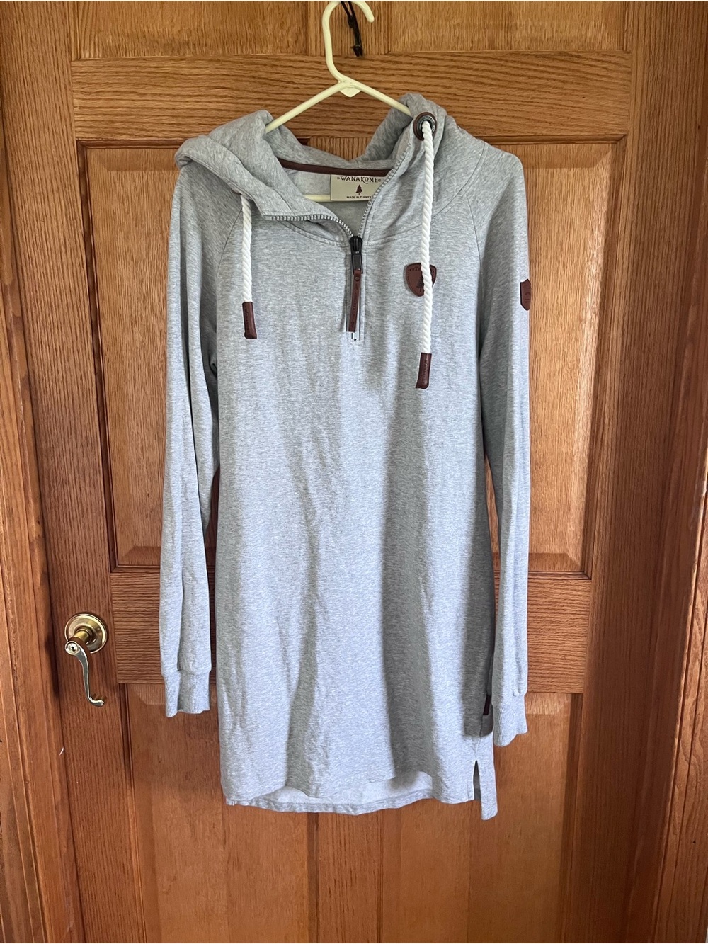 Wanakome Gray Hooded Women's Sweater Dress